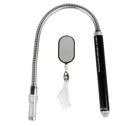 9TQ02 — KING TONY зеркало на гибком стержне, 450 мм, магнит, подсветка KINGTONY