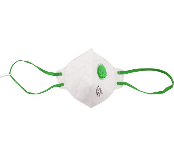 11166 — Полумаска фильтрующая зубр мастер плоская, с клапаном, многослойная, класс защиты FFP1 ЗУБР