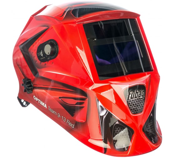 38075 — Маска сварочная хамелеон OPTIMA TEAM 913 (красный, 4/913 DIN) FUBAG