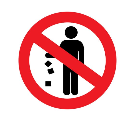 560013 — Наклейка запрещающий знак «Не мусорить» d-150 мм REXANT REXANT