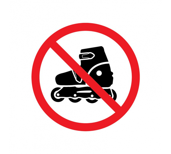 560019 — Наклейка запрещающий знак «На роликах не заходить» 150х150 мм REXANT