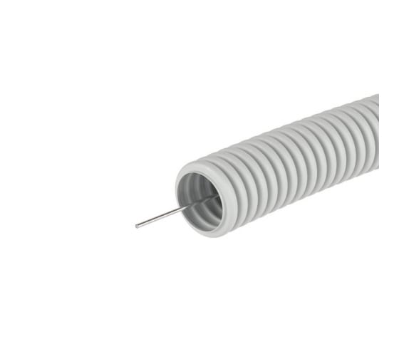 91532 — Труба гофрированная пвх 32 мм с протяжкой тяжелая серая  25м DKC