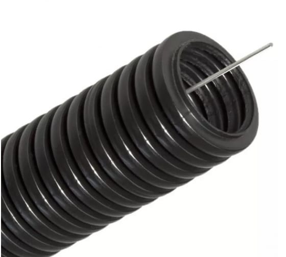 PA611216F2 — Труба гофрированная DN12мм пв2 Dвн=12.2 мм Dнар=15.8 мм полиамид 6 черный с протяжкой DKC