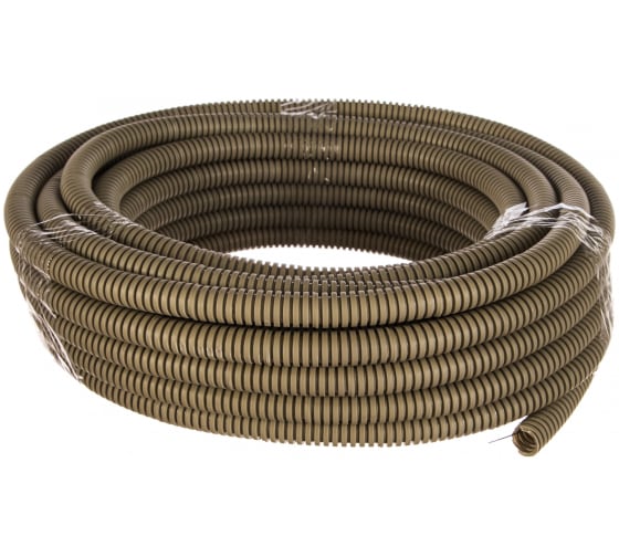 Б0036989 — Труба гофрированная пвх серый D 20мм с зонд. легкая 20м б0036989 ЭРА