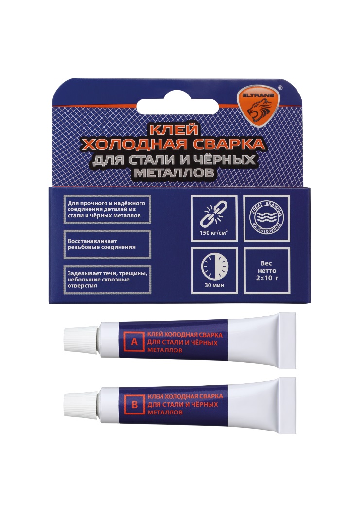 EL122101 — EL122101 Элтранс Клей холодная сварка двухкомпонентный для стали и металлов 20 гр. ЭЛТРАНС
