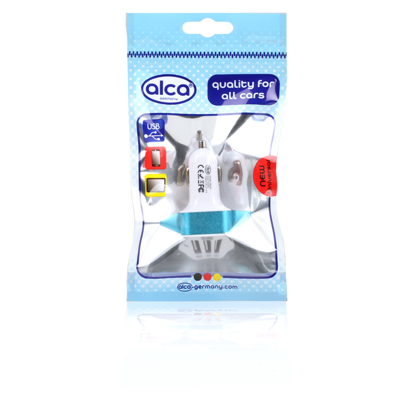 510540 — З/у с 3мя USB белоголубое ALCA ALCA