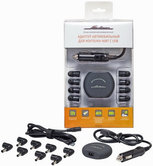 ACHNC03 — Адаптер автомобильный для ноутбука универсальный 9 AIRLINE