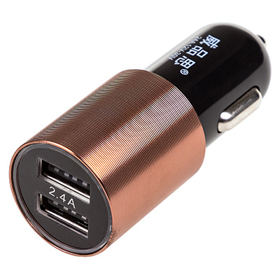 S02BROWN — Зарядное устройство (адаптер) 12/24V USBх2 (1.0а 2.4а) SW черный/корич SKYWAY