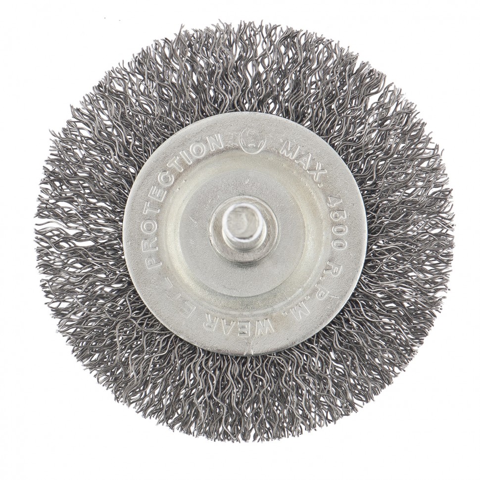 744467 — Щетка для дрели, 60 мм, плоская со шпилькой, витая проволока 0,3мм СИБРТЕХ