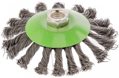 746107 — Щетка для УШМ, 115 мм, М14, Тарелка, крученая проволока 0,5 мм СИБРТЕХ