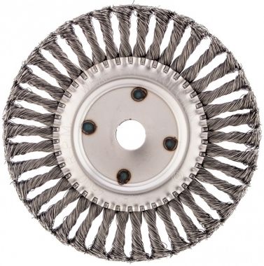 746387 — Щетка для УШМ, 200 мм, посадка 22,2 мм, Плоская, крученая проволока 0,5 мм СИБРТЕХ