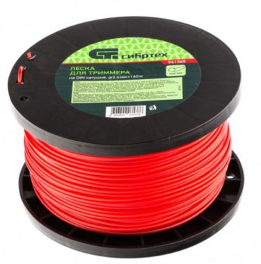 961345 — Леска для триммера круглая, на DIN катушке, 2,4 мм х 160 м, россия// СИБРТЕХ