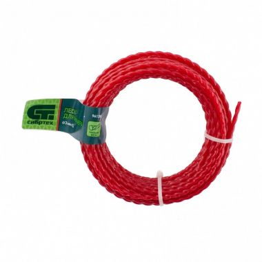 961385 — Леска для триммера овальная витая, 3,0 мм х 10 м, россия// СИБРТЕХ