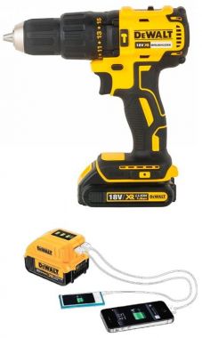 DCD778S2TCKS — Акция18.0 в XR бесщеточная ударная дрельшуруповерт, патрон 13 мм, 1.5 аH, + USB адаптер DEWALT
