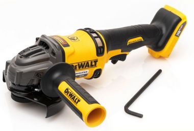 DCG414NXJ — 54 в XR FLEXVOLT бесщеточная угловая шлифмашина, 125 мм, 9000 об./мин., плавн.пуск, эл.муфта, защита DEWALT