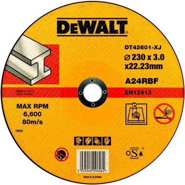 DT42601XJ — Круг отрез. п/мет.,230х22.2х3мм,тип1 DEWALT