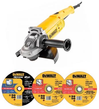 DWE492D10RK — Ушм 230мм, 2200вт + набор дисков DWE492D10RK DEWALT DEWALT