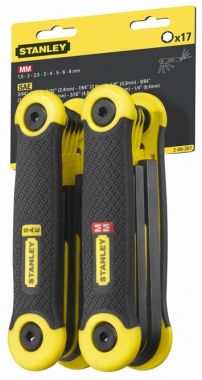 269267 — Комплект из двух наборов из 8ми метрических и 9ти дюймовых торцевых шестигранных складных ключей 1 STANLEY