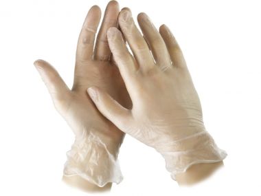 11208M — Перчатки STAYER MASTER виниловые экстратонкие  M  10шт STAYER