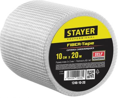 12461020 — Серпянка самоклеящаяся FIBERTAPE  10 см х 20м  STAYER PROFESSIONAL 12461020 STAYER
