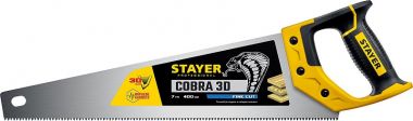 151240Z01 — Ножовка универсальная (пила) COBRA 3D 400мм, 7TPI, 3D зуб, точн.рез вдоль и поперек волокон, для средних заготовок из всех видов материалов, STAYER STAYER