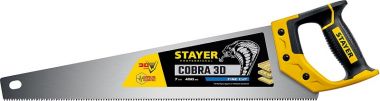 151245Z01 — Ножовка универсальная (пила) COBRA 3D 450мм, 7TPI, 3D зуб, точн.рез вдоль и поперек волокон, для средних заготовок из всех видов материалов, STAYER STAYER