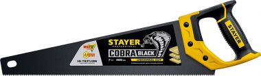 21508140Z01 — Ножовка универсальная (пила) COBRA BLACK 400 мм, 7TPI, тефлон покрытие, рез вдоль и поперек волокон, для средних заготовок, фанеры, дсп, мдф, STAYER STAYER