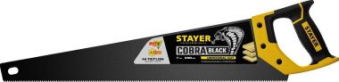 21508150Z01 — Ножовка универсальная (пила) COBRA BLACK 500 мм, 7TPI, тефлон покрытие, рез вдоль и поперек волокон, для средних заготовок, фанеры, дсп, мдф, STAYER STAYER
