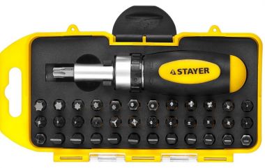 2557H38 — Набор реверсивная отверка с насадками  STAYER