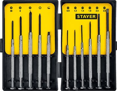 2560H11Z02 — Отвертки часовые для особоточных работ 11 предм.  STAYER STAYER