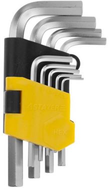 2740H9 — Набор STAYER ключи MASTER имбусовые короткие  CRV  сатинированное покрытие  пластик. держатель  HEX 1 510мм  9 пред STAYER