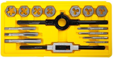 28010H16Z01 — Набор метчиков и плашек STAYER MASTER  метчикодержатель 1шт  плашкодержатель 1шт  метчики 7шт  плашки 7шт  16 предметов STAYER