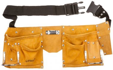 38510 — Пояс для инструментов кожаный карманов скобы STAYER