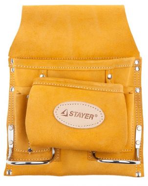 38515 — Сумка поясная STAYER PROFESSIONAL для инструментов  кожаная  8 карманов  2 скобы STAYER