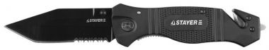 47622 — Нож STAYER PROFI складной  металлическая рукоятка  стеколобой  дополнительный резак лезвие 85мм STAYER