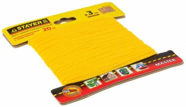 5041403020 — Шнур STAYER MASTER хозяйственнобытовой  полипропиленовый  вязанный  с сердечником  желтый  D 3  20м STAYER