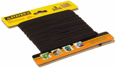5042103020 — Шнур STAYER STANDARD хозяйственнобытовой  полипропиленовый  вязанный  без сердечника  черный  D 3  20м STAYER