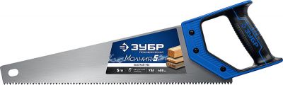 1507540Z02 — Ножовка по дереву (пила) молния5 400 мм, 5 TPI, прямой крупный зуб, быстрый рез поперек волокон, для крупных и средних заготовок, зубр ЗУБР