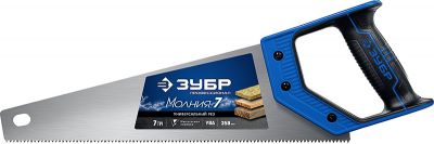 153735Z02 — Ножовка универсальная (пила) молния7 350 мм, 7 TPI, закалка, рез вдоль и поперек волокон, для средних заготовок, фанеры, дсп, мдф, зубр ЗУБР