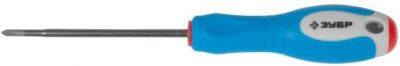 252531100 — Отвертка зубр  CRV сталь  трехкомпонентная рукоятка  цветовая индикация типа шлица  PZ №1  100мм ЗУБР