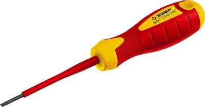 2526125075Z01 — Отвертка диэлектрическая до 1000в  зубр профессионал профи электрик 252612.5075  CRV  трехкомпонент рукоятка  SL 2 X 75 мм ЗУБР