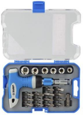 25412H22 — Набор зубр эксперт отвертка реверсивная с пистолетной двухкомпонетной рукояткой  CRV биты  22 предмета ЗУБР