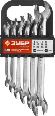 27011H6 — Набор рожковых гаечных ключей 6 шт  6  19 мм  зубр ЗУБР
