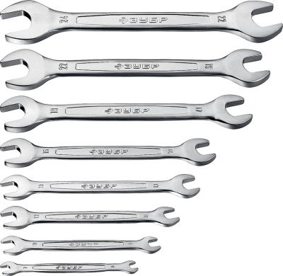 27011H8 — Набор рожковых гаечных ключей 8 шт  6  24 мм  зубр ЗУБР