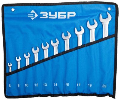 27022H10 — Набор комбинированных гаечных ключей 10 шт  6  22 мм  зубр ЗУБР