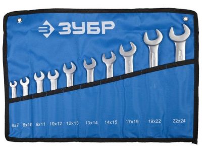 27027H8 — Набор рожковых гаечных ключей 8 шт  8  24 мм  зубр ЗУБР