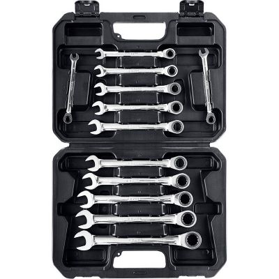 27073H12 — Набор комбинированных гаечных ключей трещоточных 12 шт  8  19 мм  зубр ЗУБР