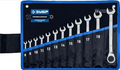 27075H12Z01 — Набор комбинированных гаечных ключей трещоточных 12 шт  8  22 мм  зубр ЗУБР