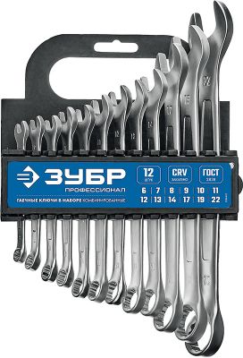 27088H12Z01 — Набор ключей комбинированных (12пр) 622мм пласт. держатель VETTLER ЗУБР