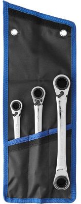 27105H3 — Набор накидных гаечных ключей трещоточных 3 шт  8  19 мм  зубр ЗУБР